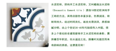花磚 酒店裝修 廠家批發(fā)定制200*200的砼語手工水泥花磚
