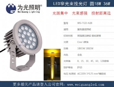 24w窄角度led圓形投光燈 窄光束投射燈